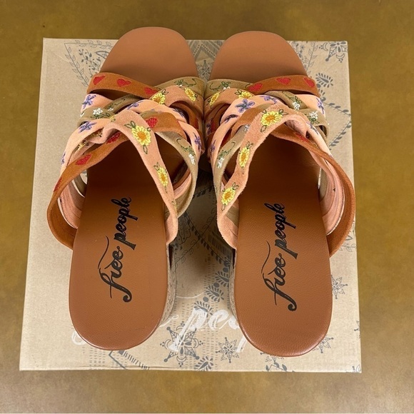 Free People Lisbon Platform Sandbar Multi Leather Suede Mule Size EU 38.5 Women - Picture 8 of 16